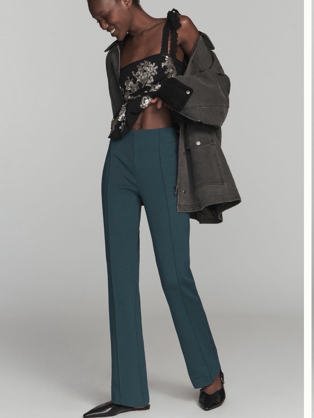 MAEVE THE POPPY KICK-FLARE FULL-LENGTH PULL-ON PANTS